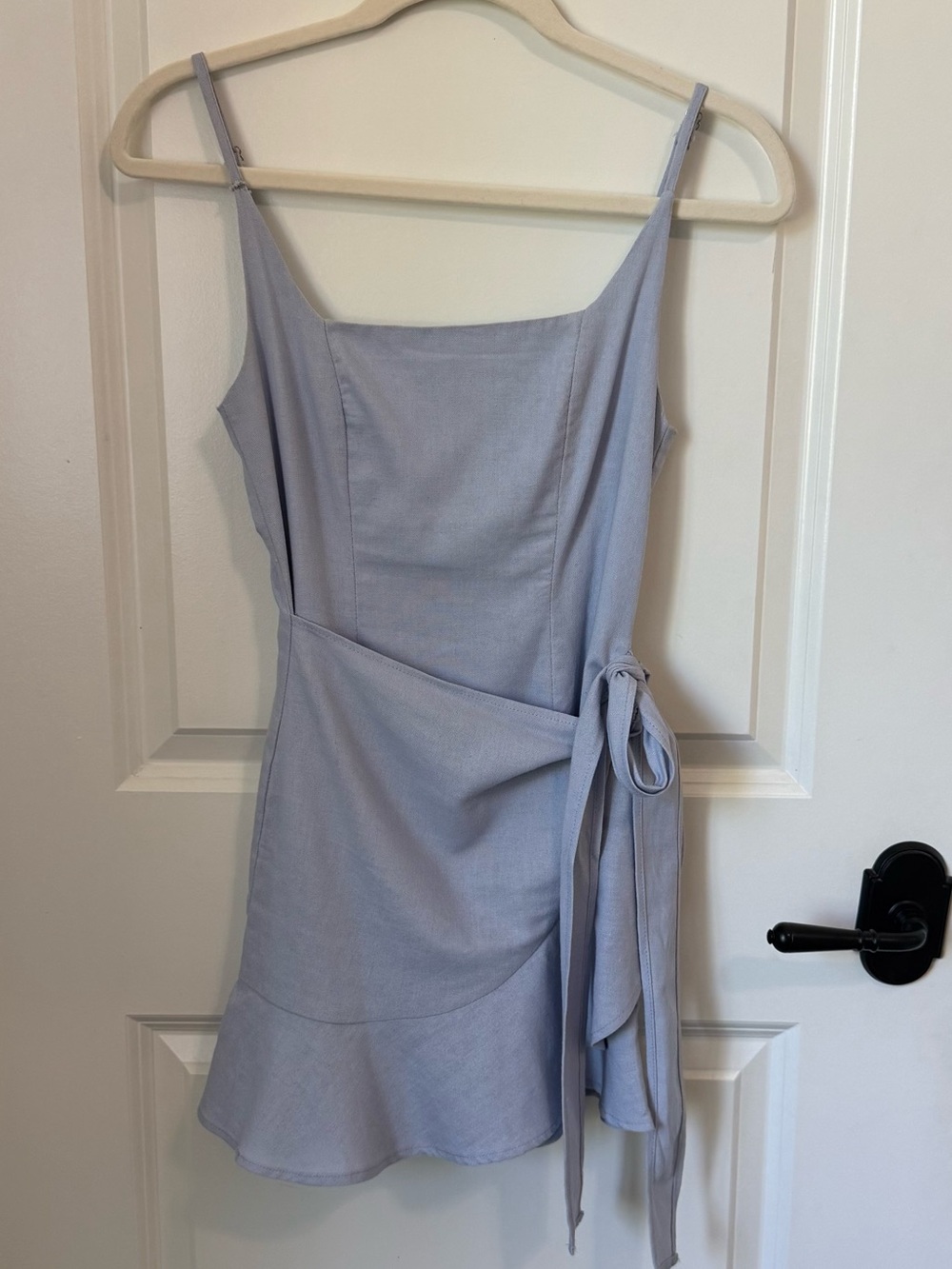 Princess Polly Light Blue Tie-Waist Mini Dress